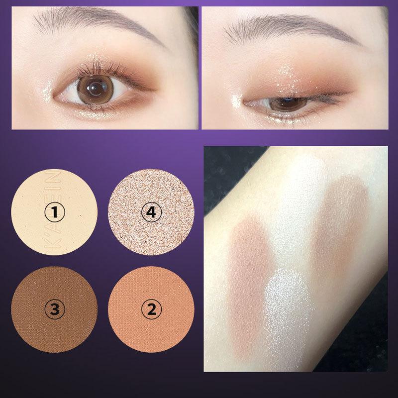 4 barvy Punk Smokey Matte Glitter Eyeshadow Dlouhotrvající třpytivé oční stíny Paletka make-upu Cool Toned Black Blue Eye Pigment