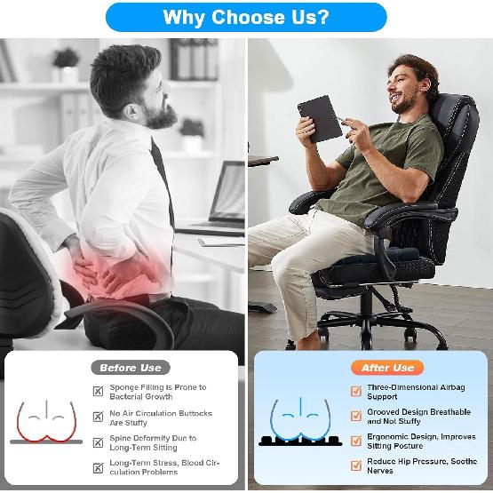 Travel Seat Cushion, Comfortable 3D Inflatable Seat Cushion For Hemorrhoid And Tailbone Pain Relief, Optimal Support For Long Sitting In Car, Air