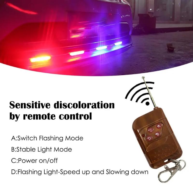 16 LED Bezdrátové nouzové blikající světlo do auta LED 12V pro přívěs, nákladní automobil, stroboskop, policejní výstražné světlo, automatická diodová lampa