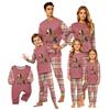 Christmas Print Long Sleeve Pants Family Matching Pajama Set Loungewear for Adults and Kids