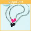 Irregular Black And Red Heart-shaped Necklace Stylish Alloy Jewelry For Women Gift