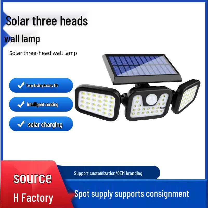 Three-Sided Solar Waterproof Outdoor Street & Courtyard Light