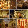 Outdoor Tree Garden Patio Christmas Wedding Decor Solar Powered Warm White LED String Lights IP65 Waterproof Auto On/Off 8 Modes