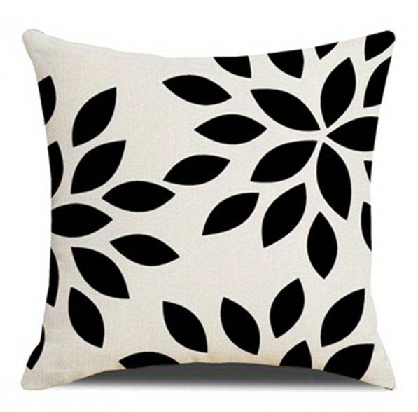 White geometric patterned cushion cover suitable for living room and bedroom decoration pillow insert not included
