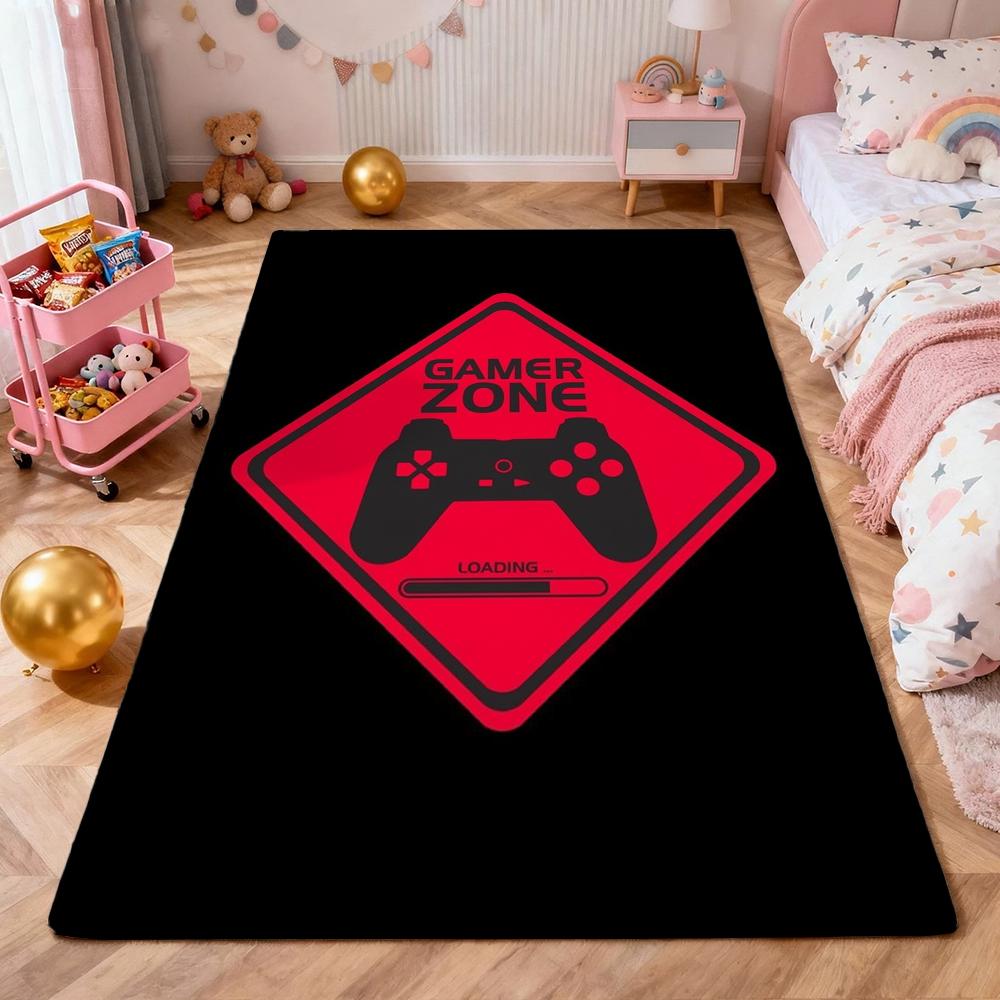 Gamepad Splash Art Indoor Rug Nonslip Durable Carpet For Boys Bedroom Gaming Room Home Decor Memorial Gift