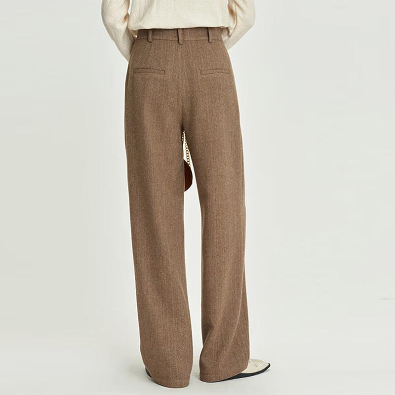 Tatu Women's Loose Wool-Blend Wide-Leg Casual Pants