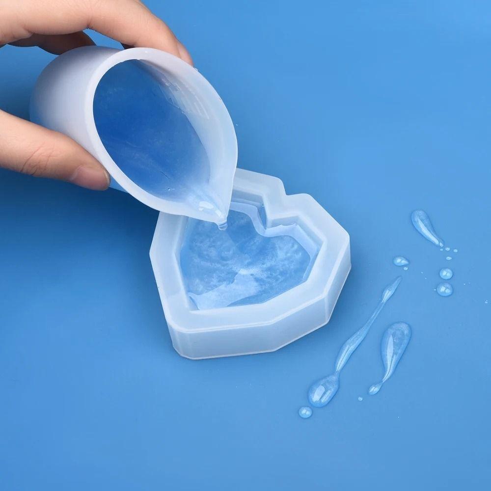 5PCS Translucent Epoxy Resin DIY Cups Mix Cup Graduated Cup Silicone Measuring Cup  Casting Resin