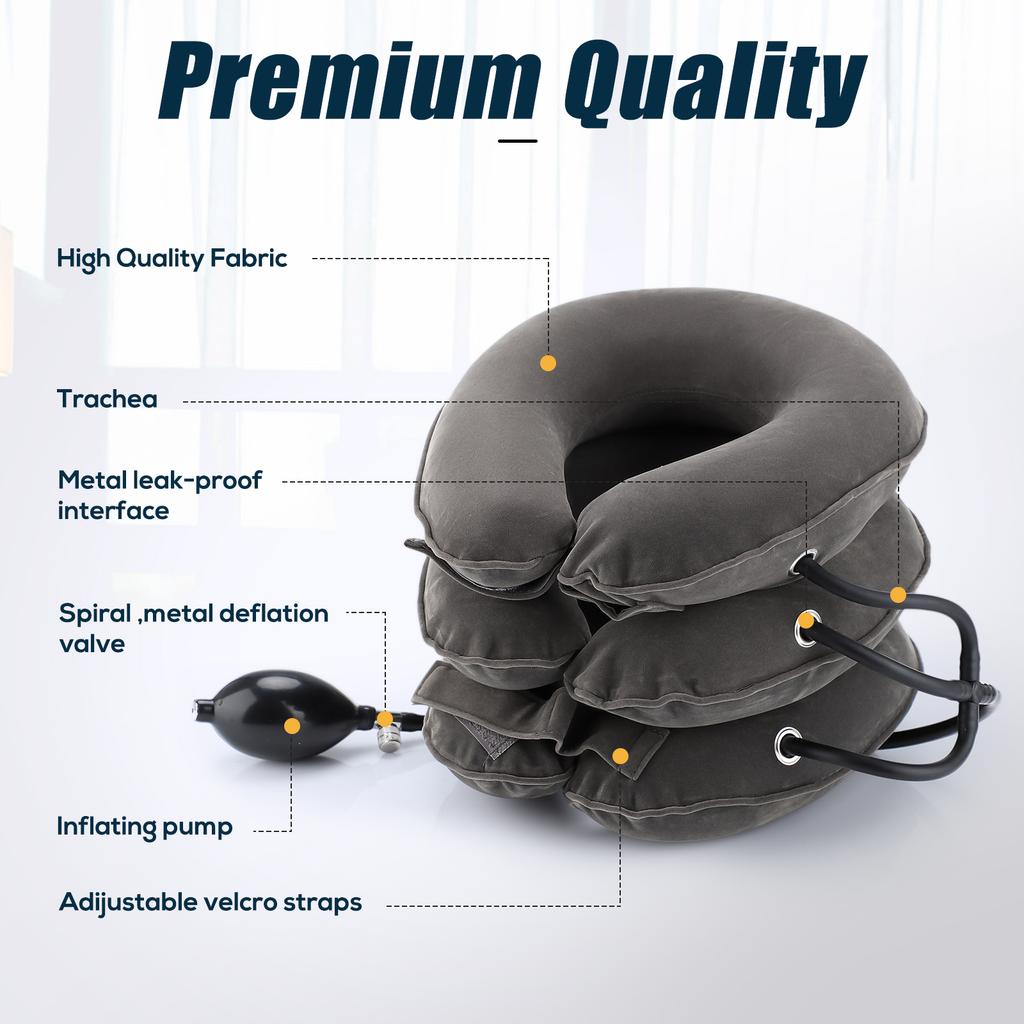 Neck Massager Inflatable Air Cervical Neck Traction Support Painstress Relief Neck Collar Pillow Neck Stretching Brace