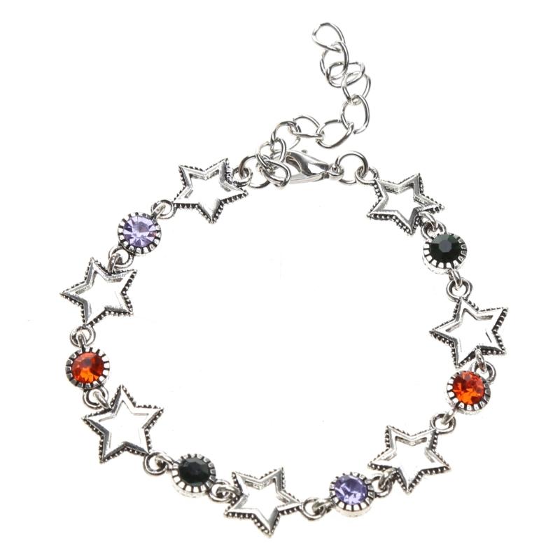 

Браслеты Y2K серебристого цвета с маленькими пятиконечными звездами для женщин, девушек, личностные браслеты с цирконом, корейская модная бижутерия 1