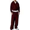 Men's Winter Hoodie Zip Up and Sweatpants Set Casual Tracksuit