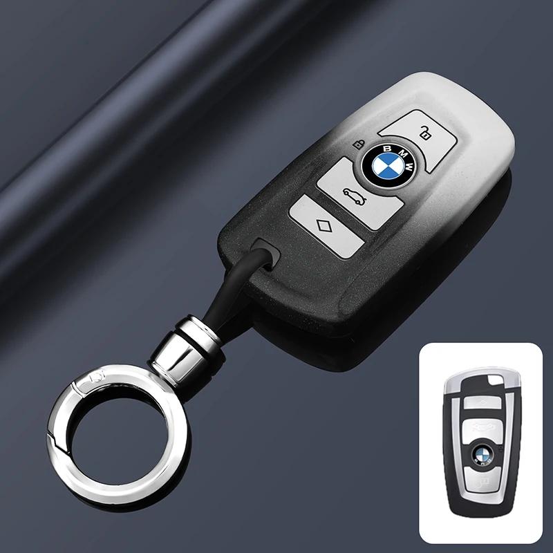 BAGD7 Car Sticker Car Key Fob Ring Chain Cover Case For BMW 530i 540i 550e 750e 740i 760i X1 X2 X5 X6 X7 M5 iX1 iX2 iX XM I5 I7 2024 2