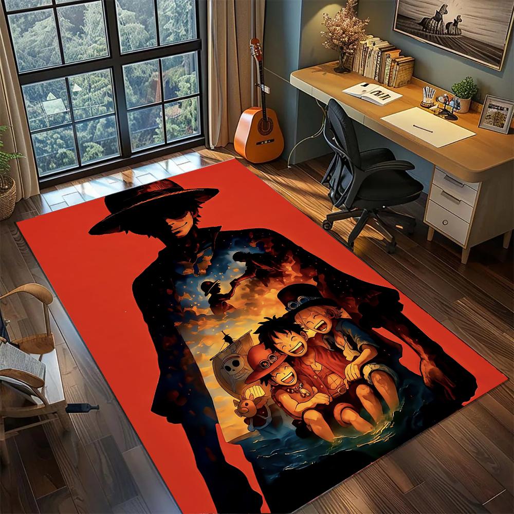 One Piece Wano Country Arc Samurai Luffy  Rug Carpet Large Area Rug Non Slip Washable Floor Mat Gamer Room Bedroom Home Decor