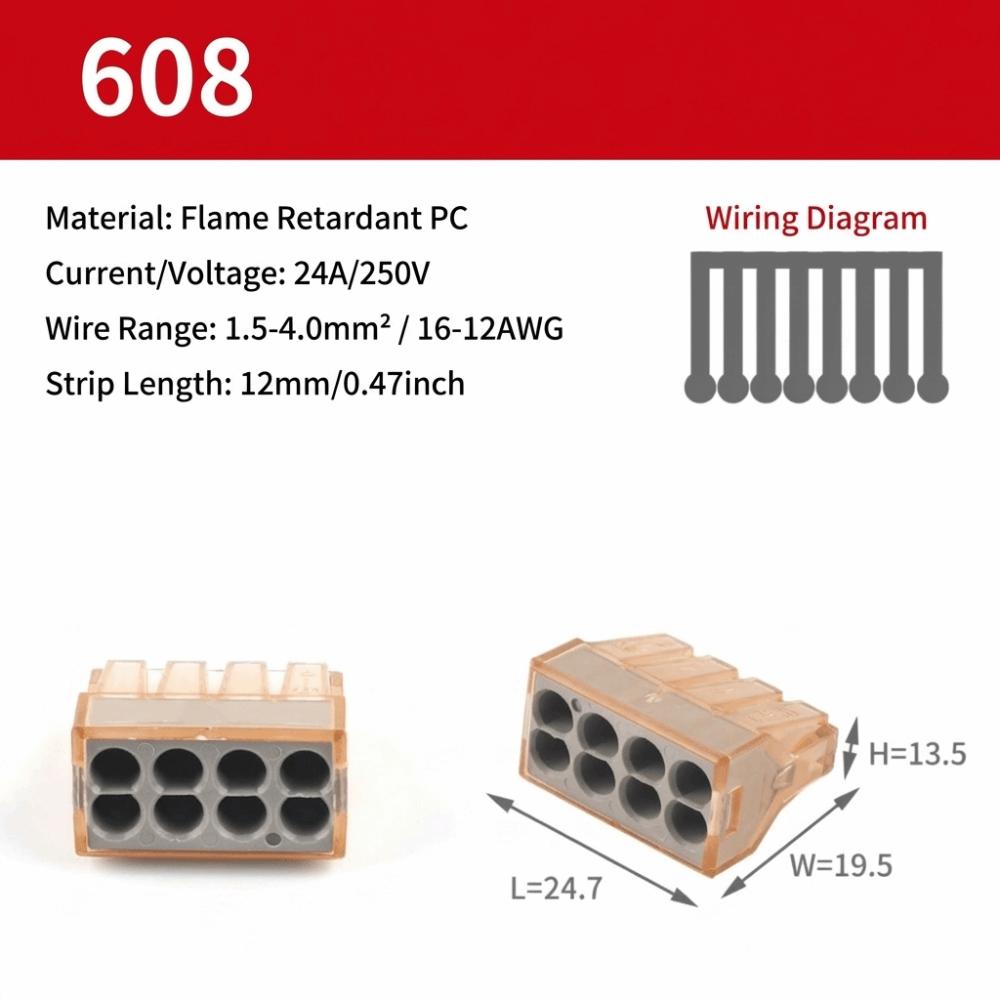 10PCS Push In Quick Terminal 2/3/4/5/6/8 Pin Splice Terminal Electrical Connector Electrical Wiring