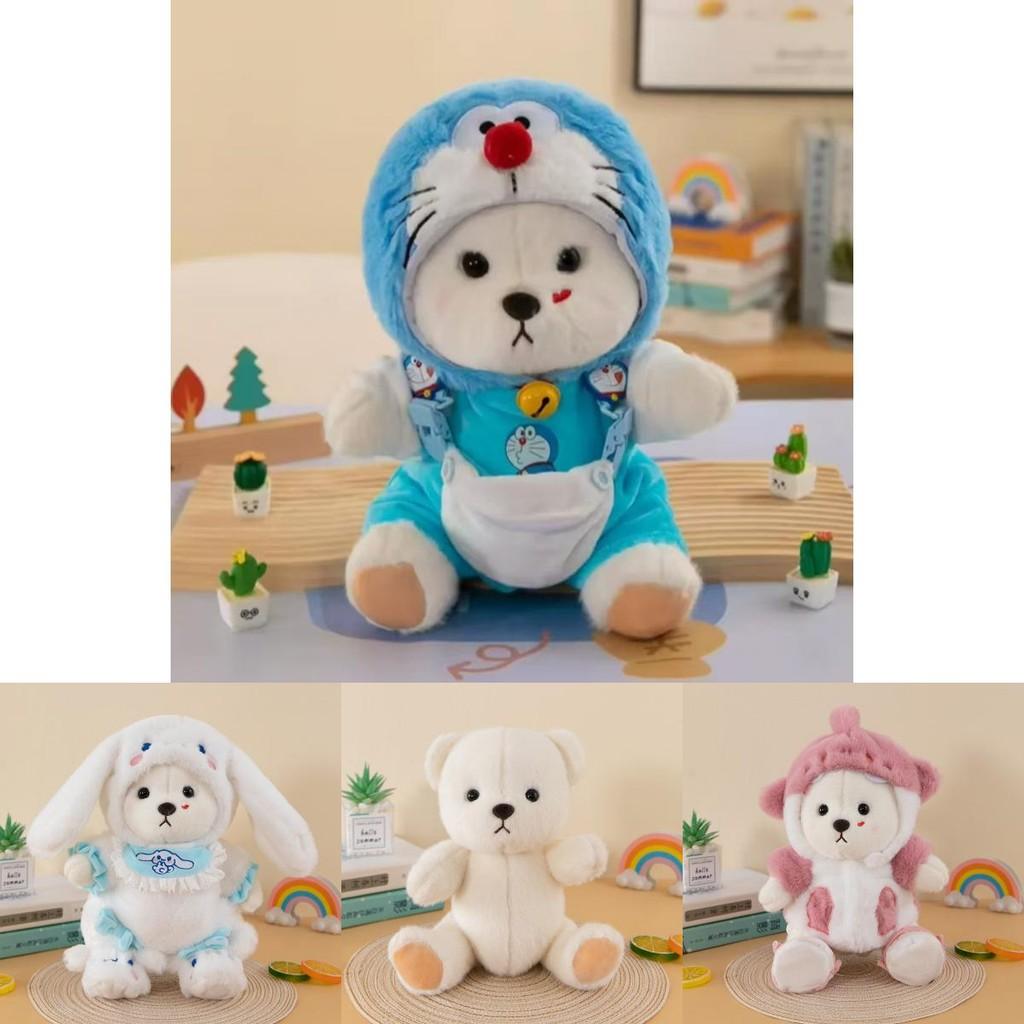 Plush Teddy Bear Toy With Shark Costume For Kids Gift And Collectors