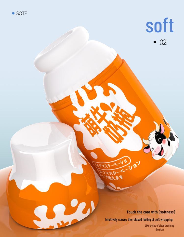 Anime-Inspired Male Masturbation Cup: Cute Milk Bottle Airplane Design