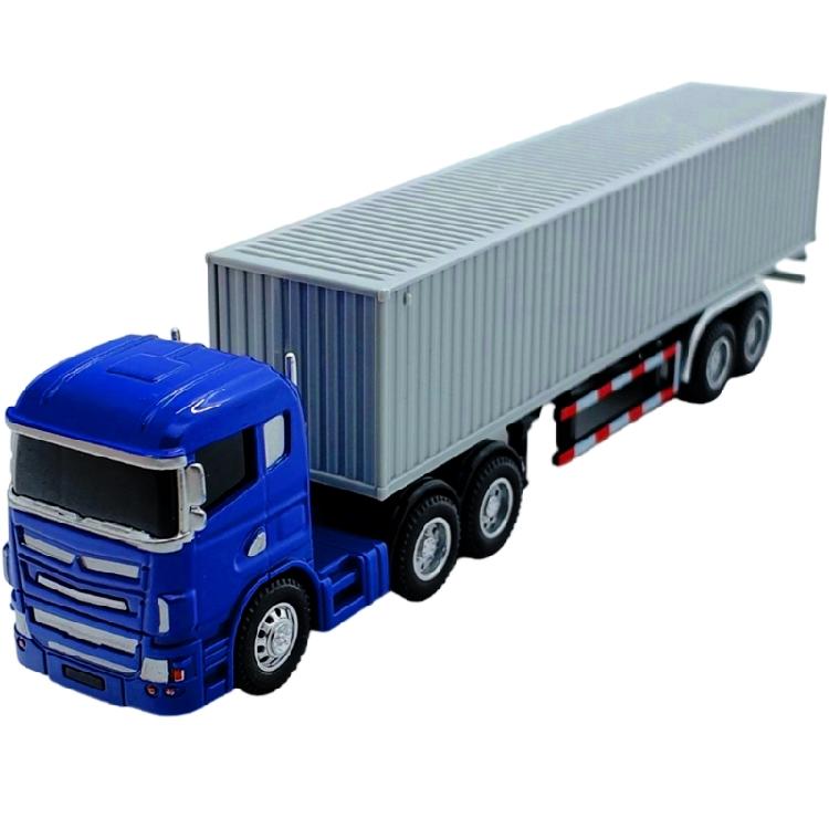 Premium Die Cast Metal Container Truck Model 20.5CM Realistic Transport Vehicle Design Collectible Home Accent Ornament