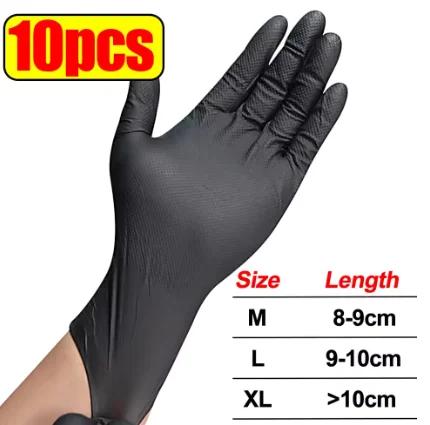 

30/10Pcs Heavy Duty 8Mil Nitrile Gloves Thick Industrial Disposable Gloves with Textured Antislip Safety Mechanic Auto Gloves M
