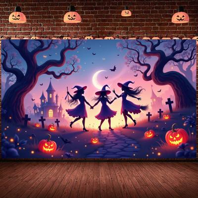 Event Banner Design Spooky Decoration Night Backdrop Halloween Banner For Themed Party Party Celebration Holiday