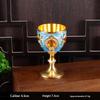Vintage European Alloy Goblet Embossed Enamel Mini Liquor Wine Cup Multi Colors For Wedding Home Bar Table Decor Gift