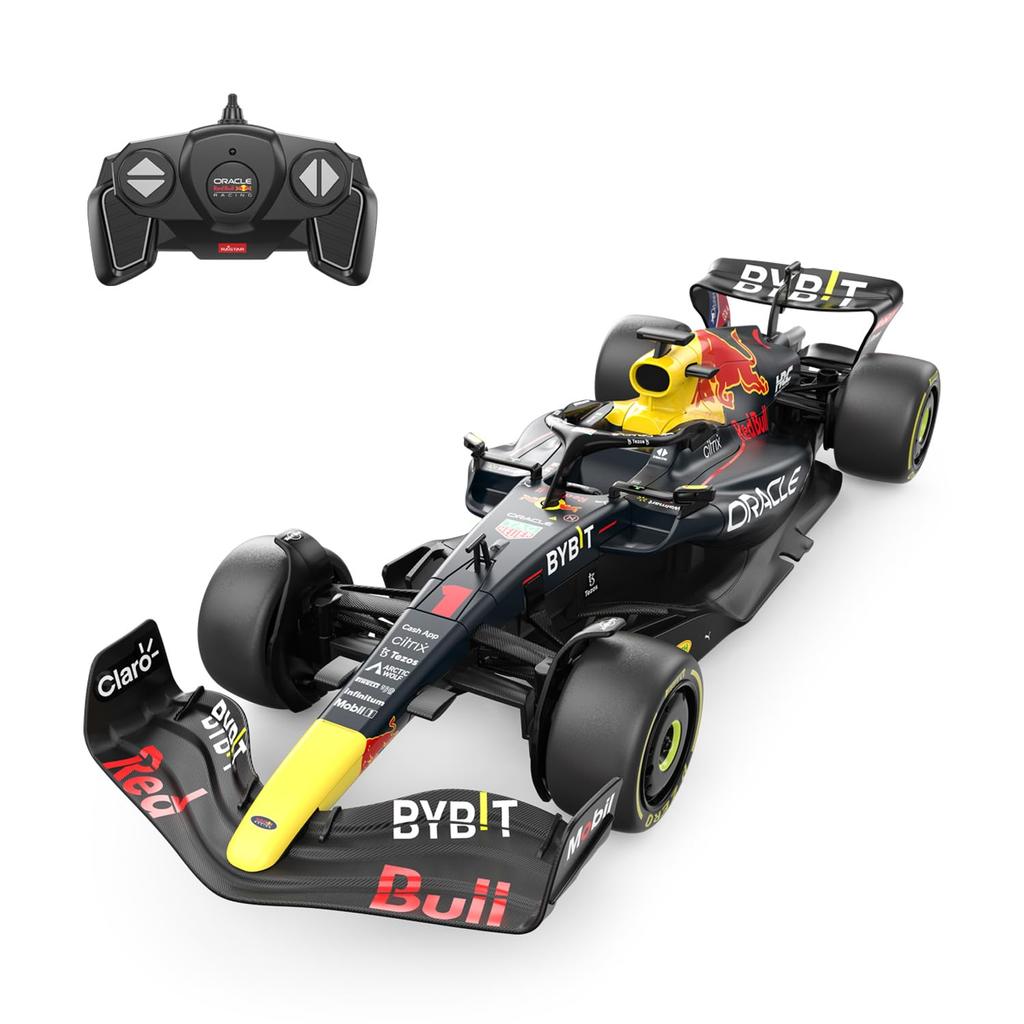 Red Bull F1 Race 118 Scale RC Racing Car, Rastar 2022 Oracle Red Bull Race F1 Remote Control Car Red Bull Equation RB 18 2022 Sergio Perez, Navy Blue