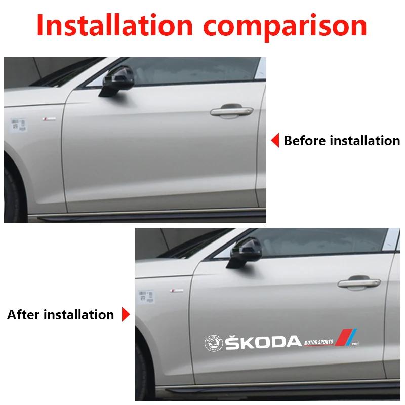 Car logo flower side door flower car sticker For Skoda Octavia Superb Rapid Kodiaq Karoq Fabia Kamiq Roomster Citigo MK2 MK1 2 3 hbkm45