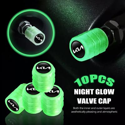For 4PCS Car Luminous Tire Valve Cap Fluorescent Night Glowing Decoration K5 K2 Optima Soul Spectra Niro Cadenza Sephia
