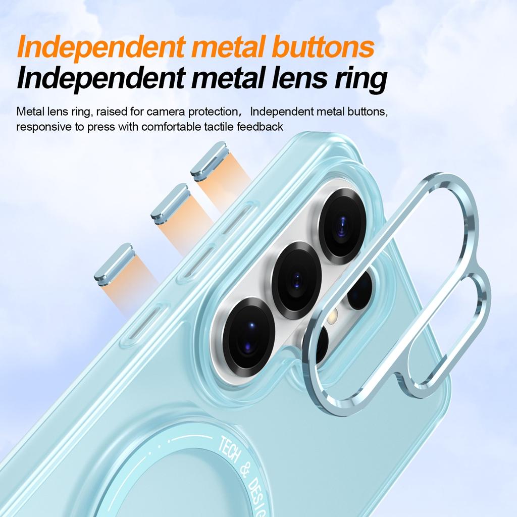 360° drehbarer magnetischer Ständer, halbtransparente, mattierte, stoßfeste Handyhülle für Samsung Galaxy S26 Ultra S25 S24 Plus