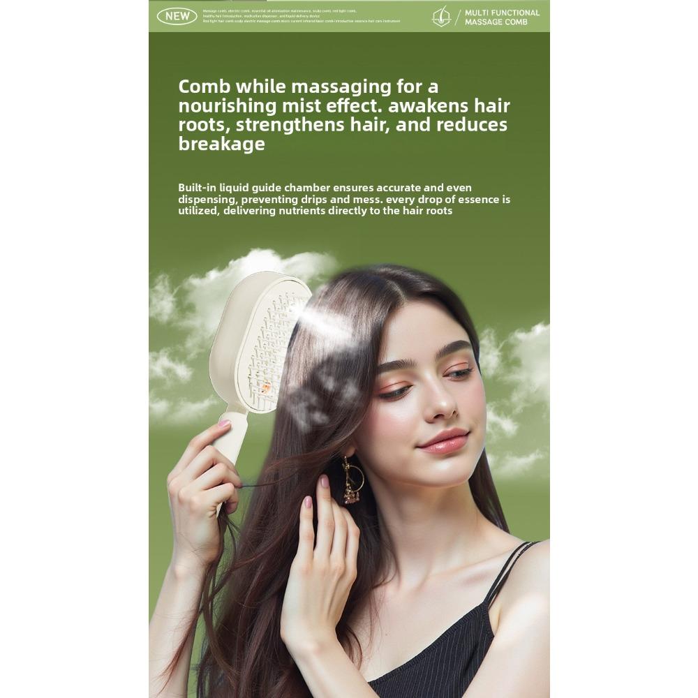 Electric Mist Massage Hair Brush, Essential Oil Atomization Air Cushion Comb For Smooth Voluminous Hair