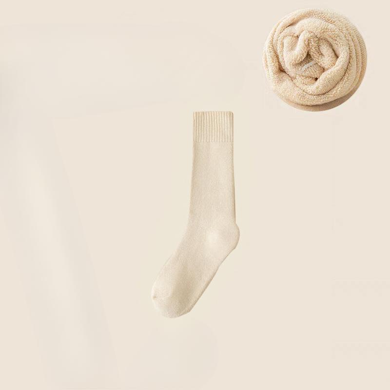 Women Winter Plus Velvet and Thick Type Warm Wool Ring Sleep In The Tube Socks