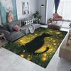 1PC Black cat with fireflies Print Carpet Rug for Living Room Bedroom Sofa Doormat Home Decor Non-slip Floor Mat
