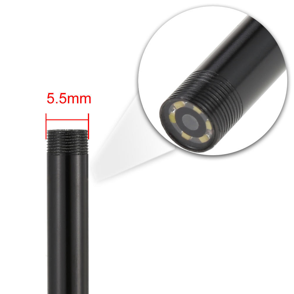 5.5mm 1.5m Digital USB Endoscope Borescope Handheld Inspection Snake Camera 6 Adjustable Led for Android Smartphones