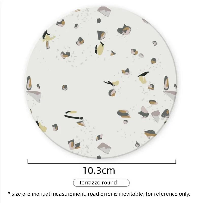 Kreative Diatomeenerde-Untersetzer, Haushalt, Terrazzo, saugfähig, hitzebeständig, Isolierunterlage, Tischset