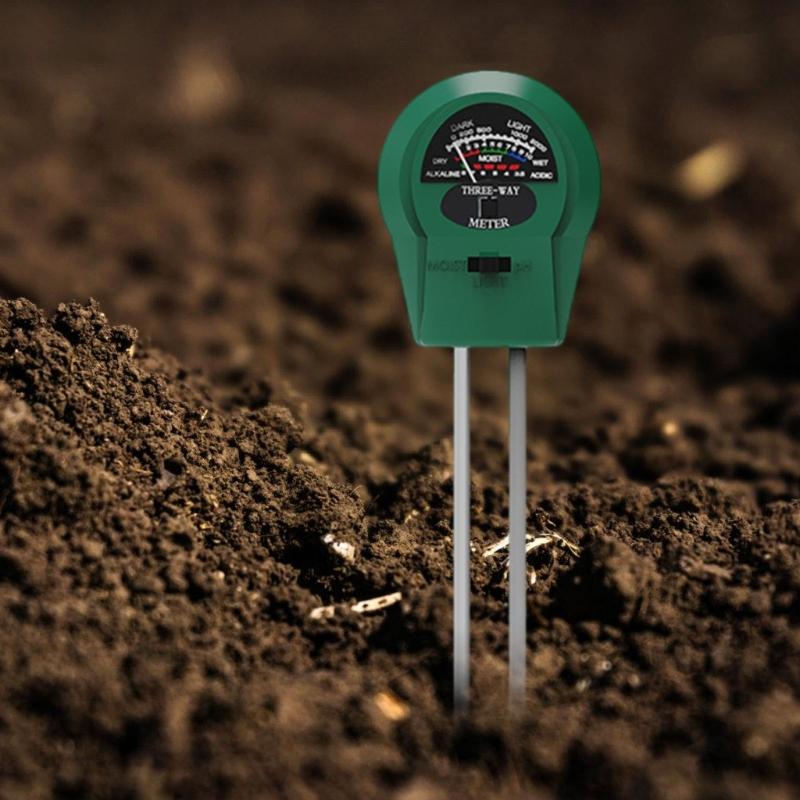 Long Probe Soil Moisture Meter 3 In 1 Portable Soil Moisture Sunlight Intensity Monitors Soil Test Meter for Gardening