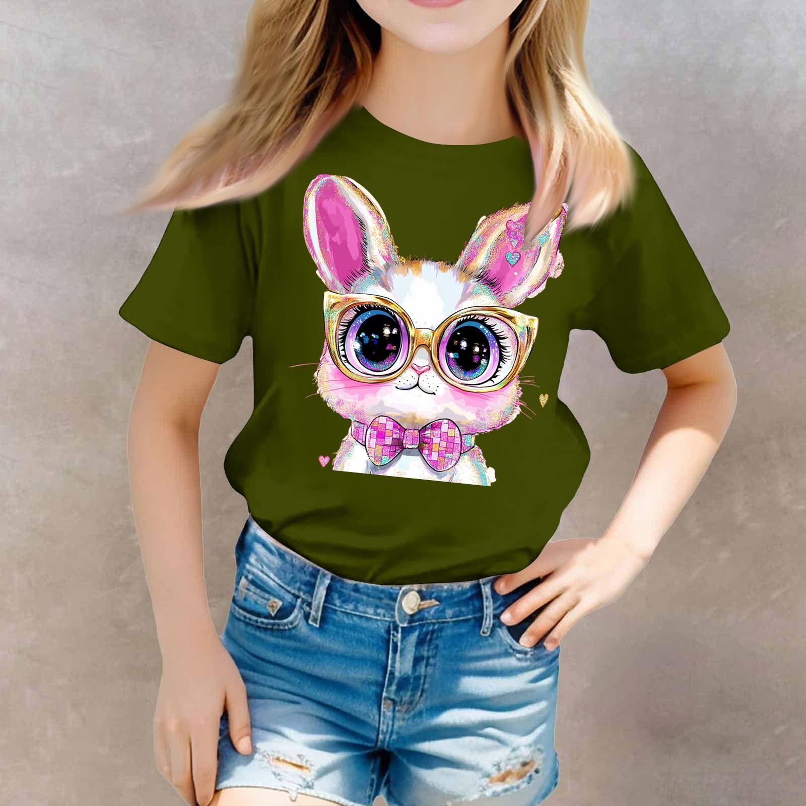 

Футболка с короткими рукавами и круглым вырезом для девочек в стиле кэжуал 100 армия зеленый