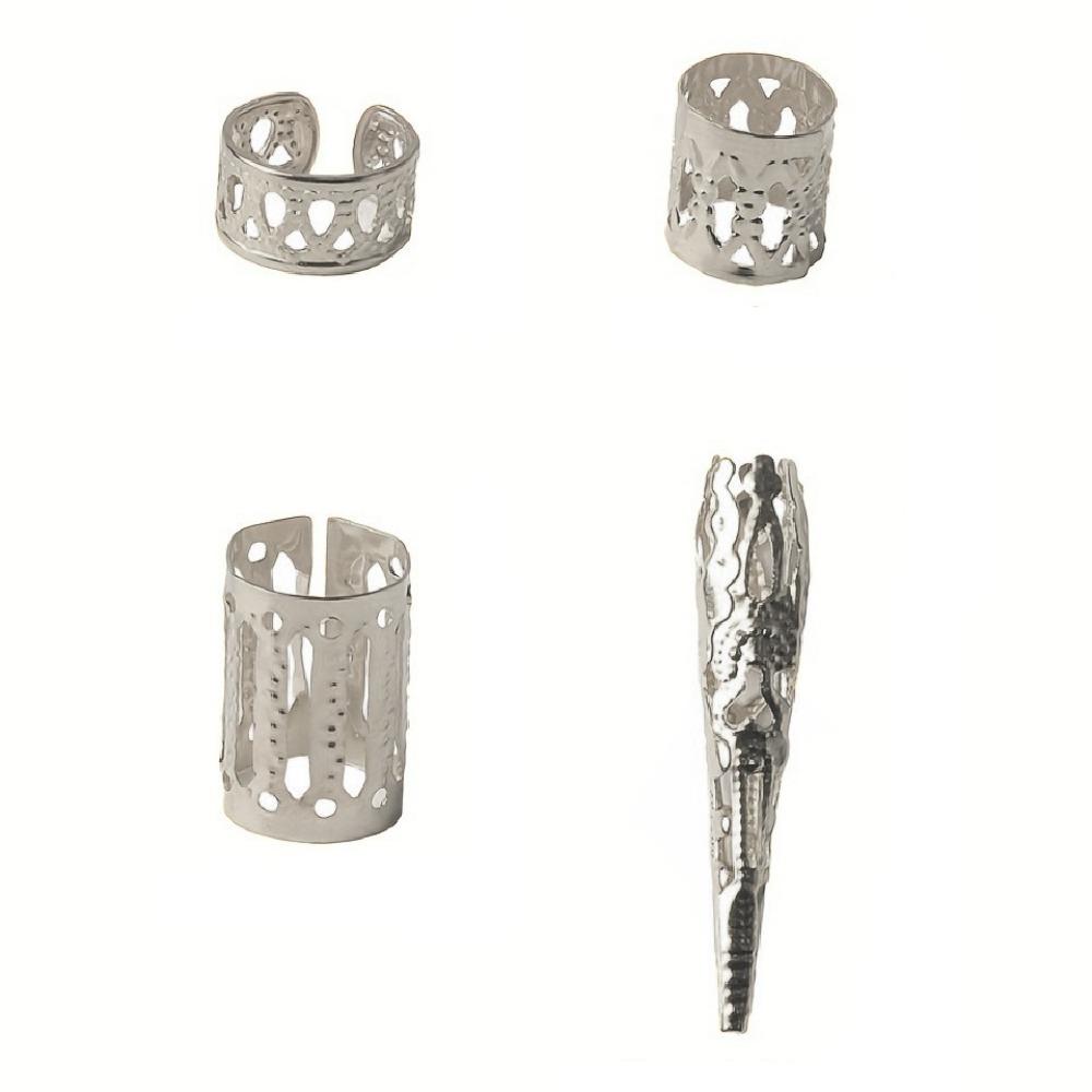50pcs Dread Locks Hollow Out Hair Ring Metal Cuff Clips Hair Braid Tubes  Hair Jewelry