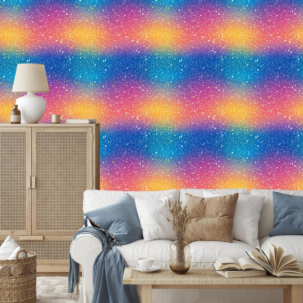 Blue and purple glitter wallpaper for living room and bedroom 50x1000