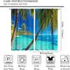 Tende Palma Oceanica Arredamento Casa Estate Tropicale Spiaggia Tema Hawaiano Stampa Scenario Blu Costiero Tenda Finestra con Tasca per Asta Poliestere