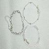 3pcsset Summer Beach Fashion Fishbone Chain Crystal Zircon Beads Chain Anklet