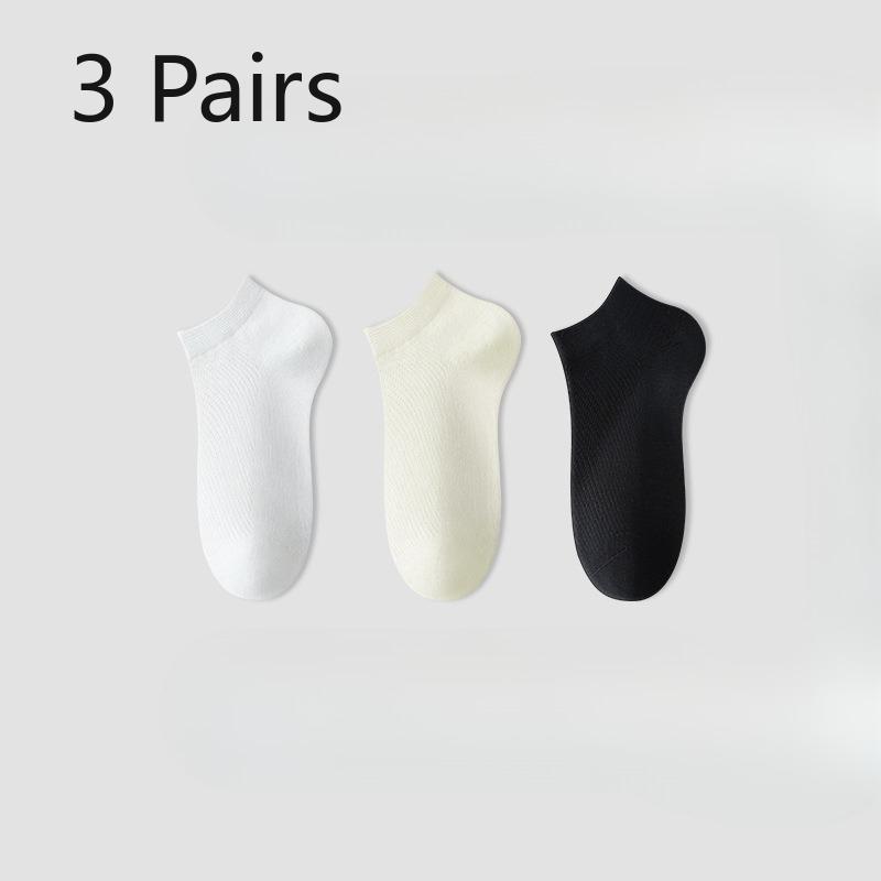 3 Pairs of Women's Summer Thin Candy Colored Mesh Breathable and Invisible Boat Socks