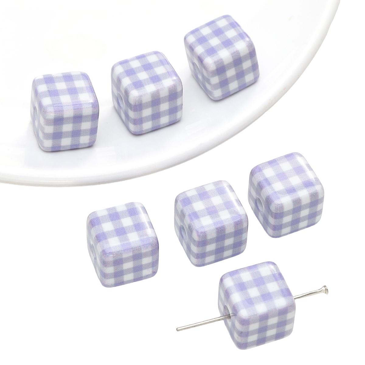 

2 шт./пакет акриловые печатные квадратные бусины DIY браслет ожерелье серьги ювелирные изделия аксессуары 14x14mm 2pcs/bag