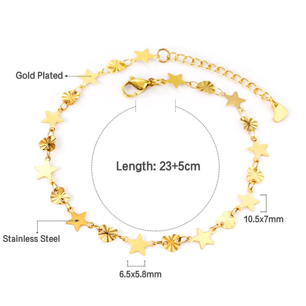 Gold Paperclip Chain Ankle Bracelet Jewelry For Beach Vacation And Summer Holiday