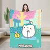 Coperta Divertente Cartone Animato Molang Ultra Morbida Coperte da Divano 50x60 Pollici Diverse Dimensioni Copriletto
