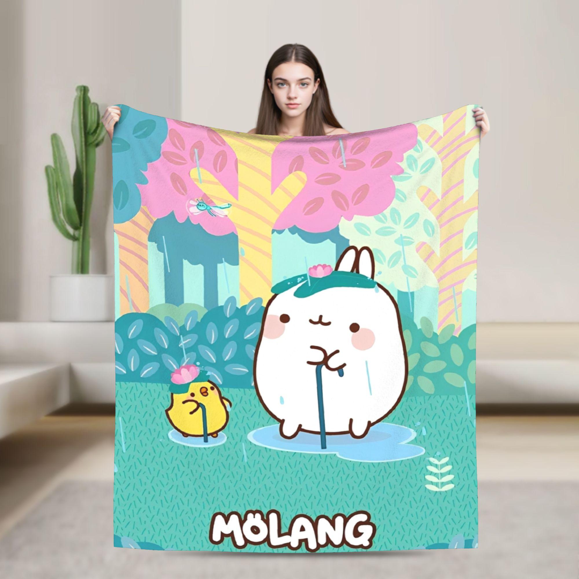 Моланг Забавное Мультяшное Одеяло Ультра Мягкое Плед для Дивана 50x60 Дюймов Разные Размеры Покрывало 30x40in