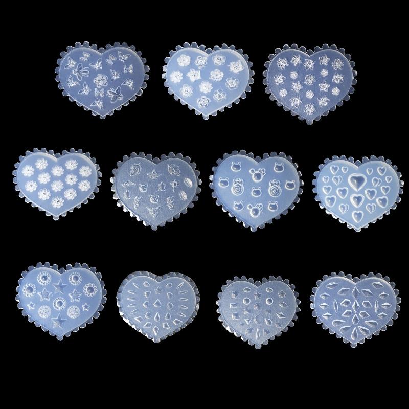 Silicone Carved Nail Stickers Nail Art Silicone Mold 3D Flower Star Nail Art Mold Flower Silicone Carved Mold Nail Decor