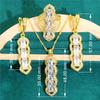 Jewelry European and N Zircon Bracelet Necklace Earrings Lady Retro Jewelry Set