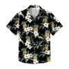 Men's Casual Short Sleeve Button Down Shirt Loose Fit Printed Tropical Palm Tree Pattern Lightweight Summer Beach Shirt