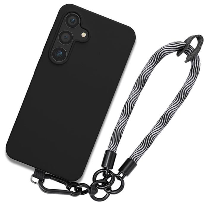 Case - BOOLING - for Samsung Galaxy S24 - Shockproof Protection - Detachable Bracelet - Black and Grey