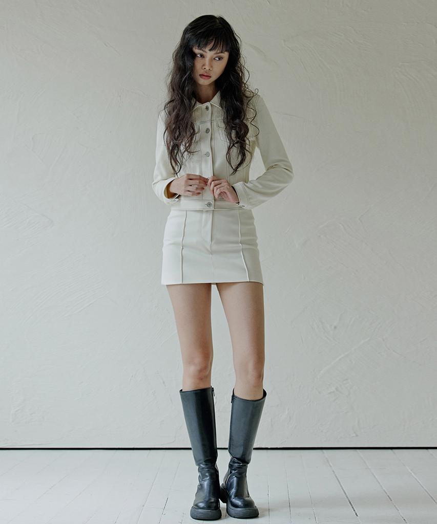 Top Girl Herringbone Mini Skirt_T326Bt702