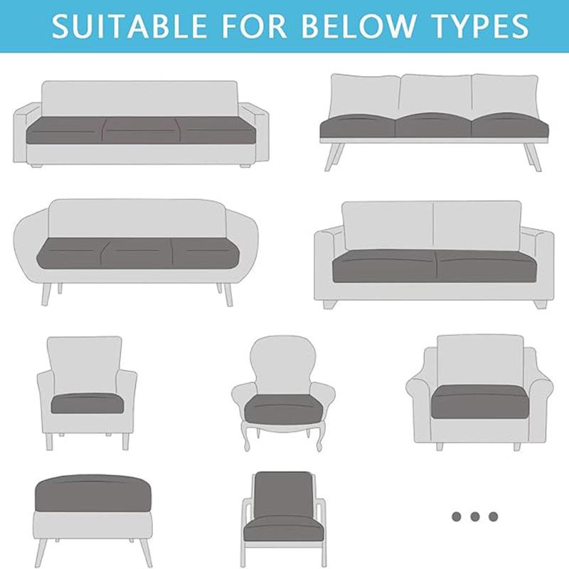 Waterproof Seat Cushion Coverastic Solid Sofa Cover For Living Room Removable Home Sofa Cushion Covers