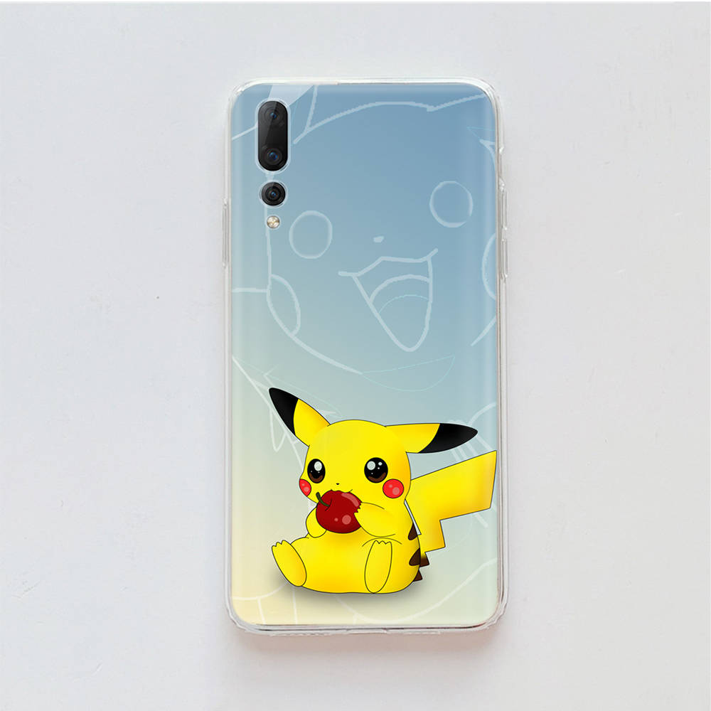 Transparent Case for Samsung A04 A14 A23 M33 M53 Realme 10 9 C35 C55 VIVO X80 Infinix Hot 30 Note 11 Tecno Spark 8P Pro P-33 Pokemons Pikachu